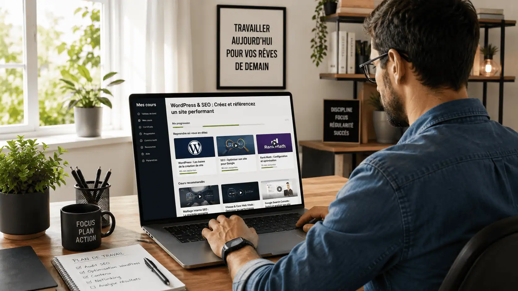 Créer une formation en ligne en freelance depuis son bureau à domicile