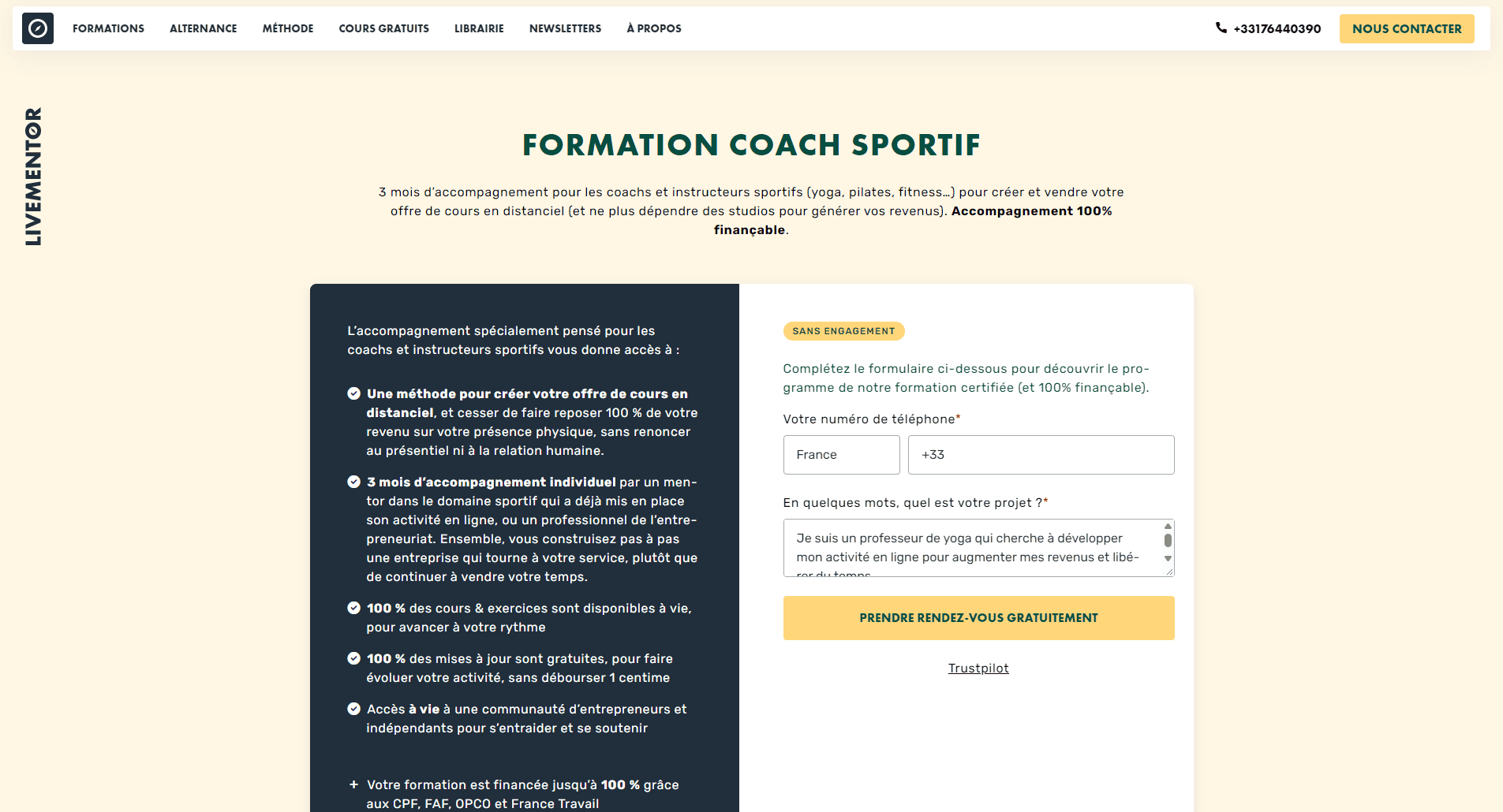 Formation Coach Sportif LiveMentor pour lancer son activité de coaching sportif
