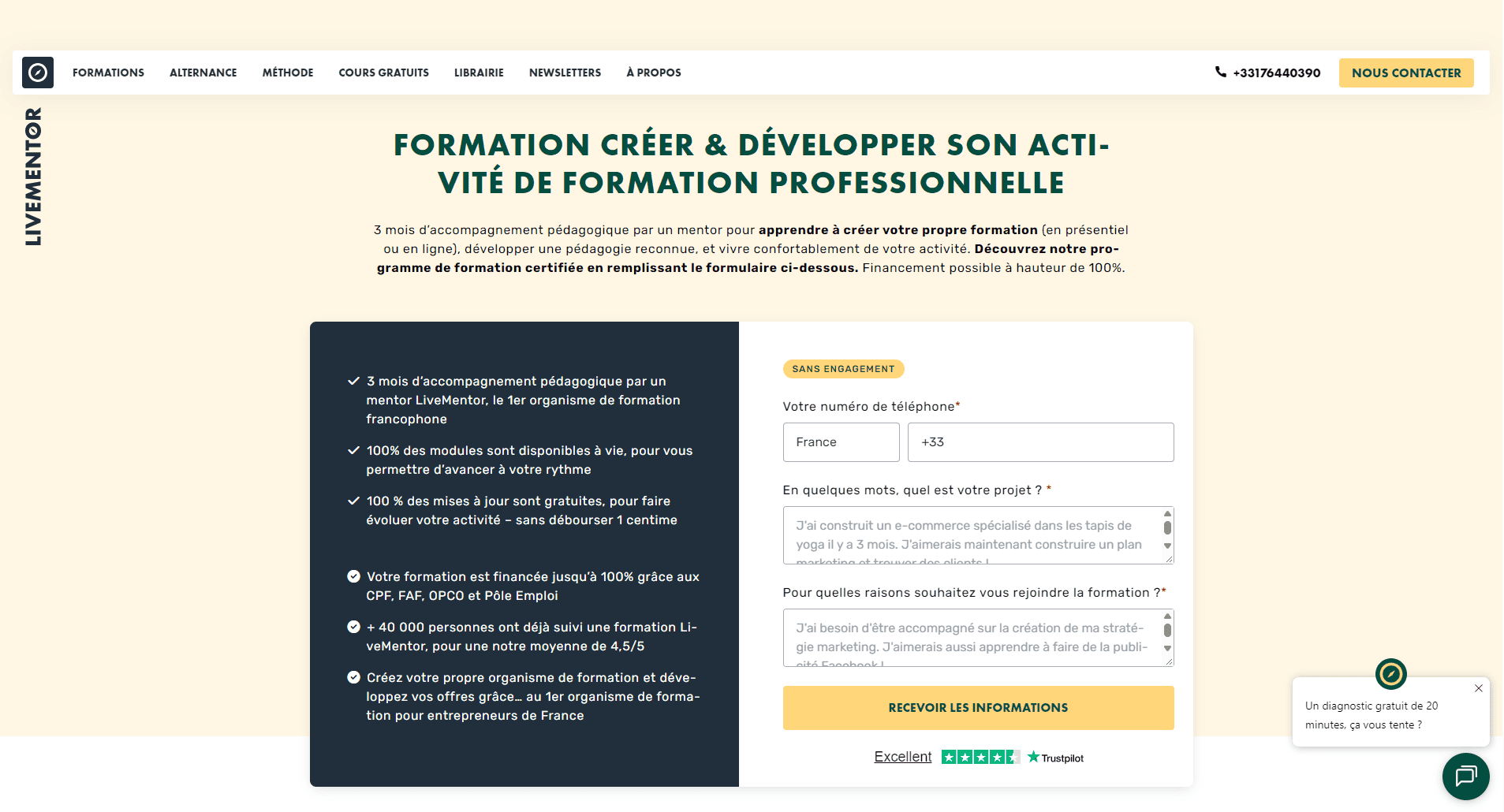 Formation Formateur LiveMentor pour devenir coach et vendre ses accompagnements