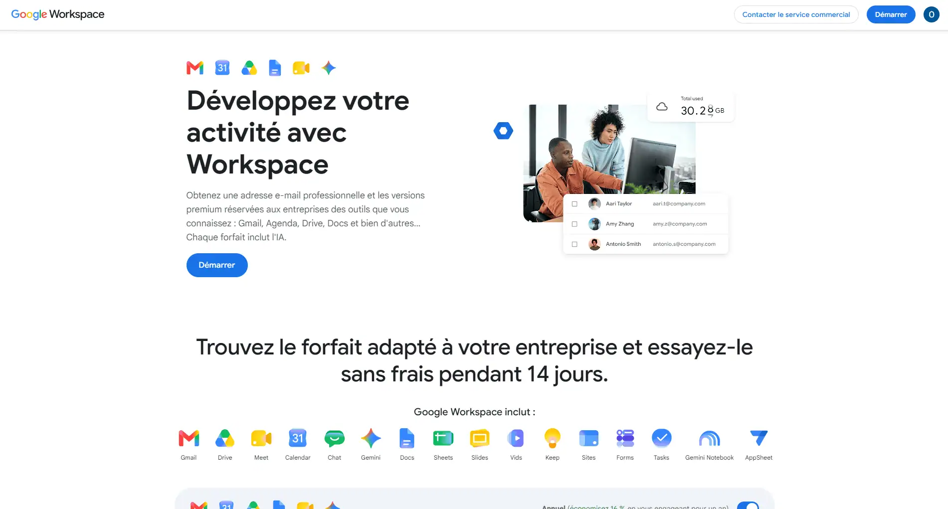 Suite Google Workspace pour la collaboration en ligne
