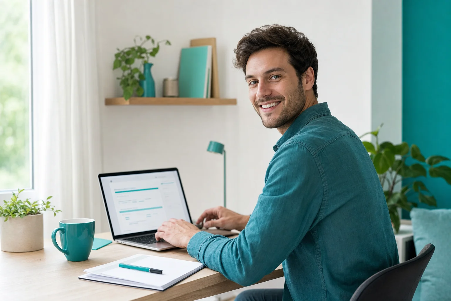Freelance utilisant Tiime facturation sur son ordinateur portable