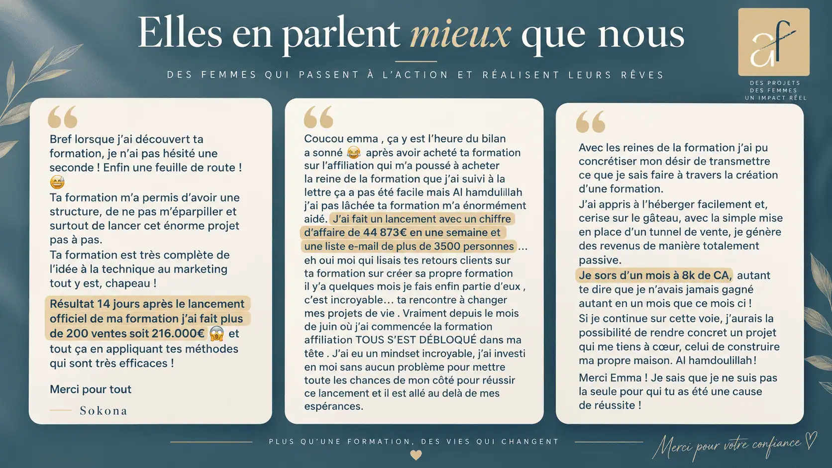 Témoignages d'élèves d'Ambition Formation
